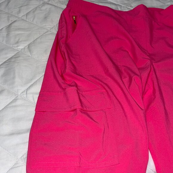 Chico’s Zenergy Pink Ankle Pants 0.5R/ 6R Stretch Cargo Jogger Pocket Athleisure - Picture 6 of 11
